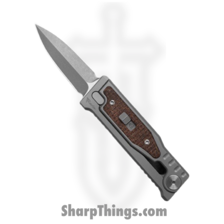 Reate – ExoMinSwDgBu – Mini Exo – Gravity Knife – CPM-3V Stonewashed Dagger – Micarta – Burlap