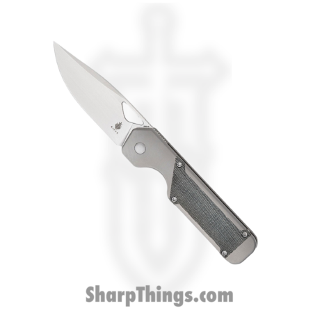 Kizer Cutlery – KI3634A1 – J Styles Militaw – Frame Lock – Folding Knife – S35VN Satin Drop Point – Contoured Ti – Gray/Black