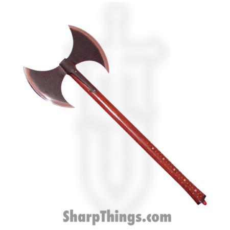 CAS Hanwei – PC1074 – Hero’s Axe – Fixed Blade Knife – 101953L Black Axe – Wood – Red