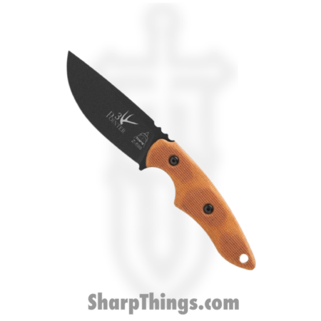 Tops – TP3PR02 – 3 Pointer – Fixed Blade Knife – 1095 Black Traction Coating Full Tang – Canvas Micarta – Tan