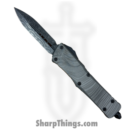 Microtech – 142-16DLCBES – Beskar Combat Troodon – OTF Auto – Damascus Dagger – 6061-T6 Aluminum – Gray