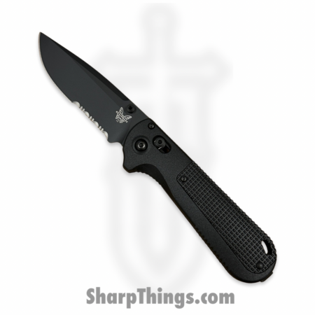 Benchmade – 430SBK-02 – Redoubt – Folding Knife – Cerakote CPM D2- Partial Serrated – Grivory – Black