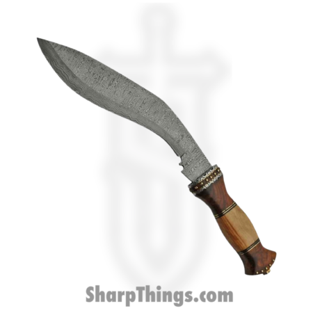 Damascus – DM1134 – Damascus Kukri – Fixed Blade Knife – Damascus  Kukri – Rosewood Olivewood – Brown