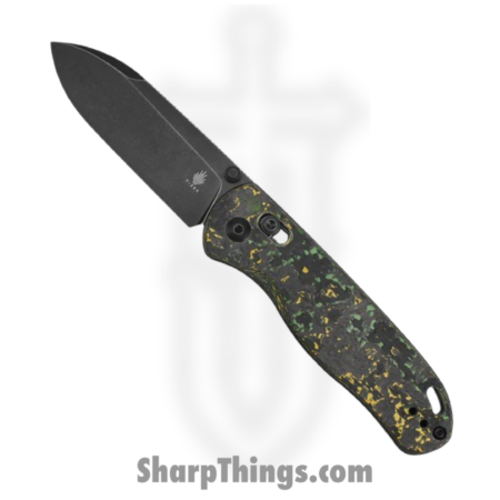 Kizer Cutlery – KI3619A1 – Drop Bear – Folding Knife – 20CV Black Drop Point – Fatcarbon – Black Yellow