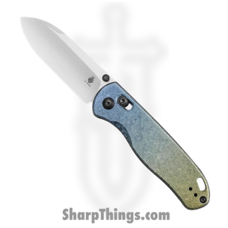 Kizer – KI3619A3 – Drop Bear – Folding Knife – LC200N Stonewash Drop Point – Titanium – Green Blue