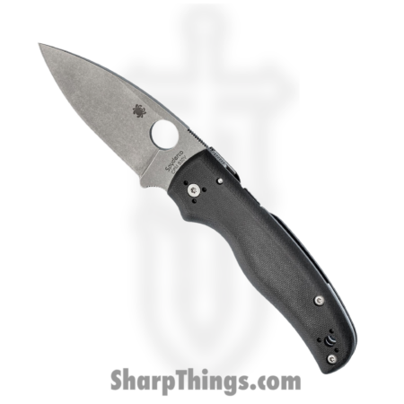 Spyderco – SC229GP – Shaman Compression Lock – Folding Knife – CPM-S30V Stonewash Spear Point – G10 – Black