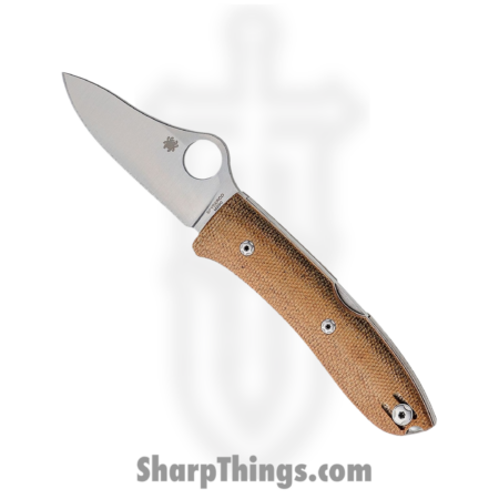 Spyderco – SC255CMP – SpyOpera Lockback – Folding Knife – M390 Satin Drop Point – Canvas Micarta – Brown