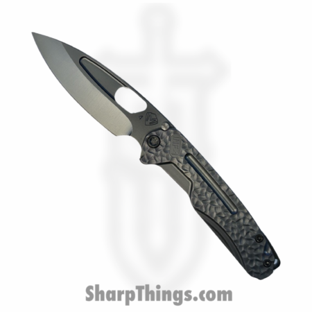 Medford Knife and Tool – 030724J – Infraction – Folding Knife – S45VN DLC Drop Point – Aluminum “Peaks and Valleys” – Black