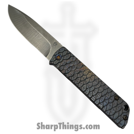 Medford – 030824A – The Antik – Folding Knife – S45VN Tumbled Drop Point – Titanium PenAno “Fish Scale” – Violet
