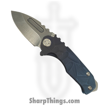 Medford Knife and Tool – 030824D – Micro “T” – Folding Knife – S35VN Tumbled Drop Point – “Stained Glass” – Violet Blue