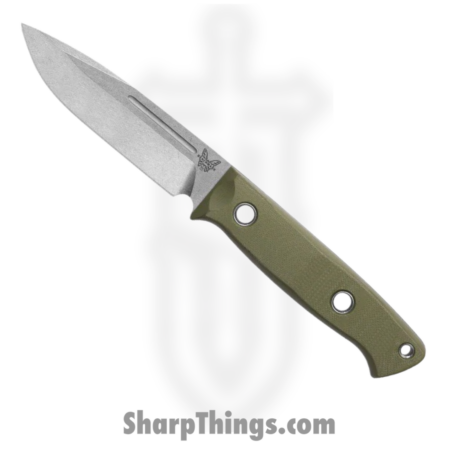 Benchmade – 163-1 – Bushcrafter – Fixed Blade Knife – S30V Satin Drop Point – G10 – Green