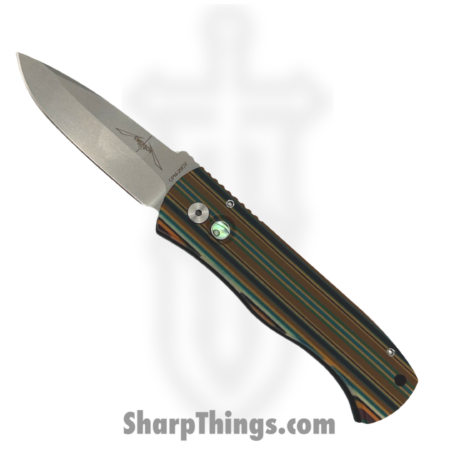 ProTech – 2024TXEC71 – Emerson CQC7 – Automatic Knife – CPM-20CV Stonewash Spear Point – Micarta Aluminum – Black Blue Brown