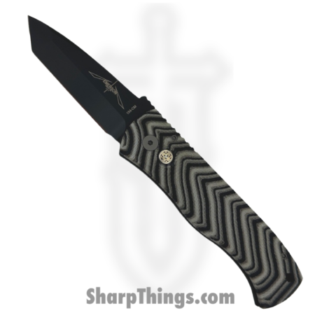 ProTech – 2024TXEC7BW – Emerson CQC7 – Automatic Knife – 154CM DLC Tanto – Micarta Aluminum – Black White Striped