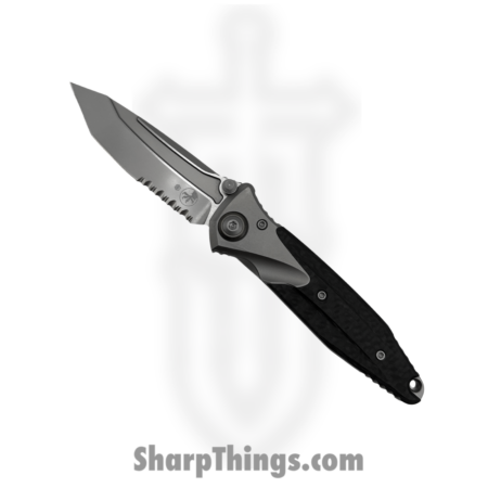 Microtech – 261M-8CFTI – Socom Bravo Mini – Folding Knife – Bead Blasted P/S Tanto – Titanium with Carbon Fiber Scales – Bronze
