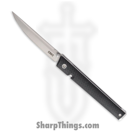 CRKT – 7096 – CEO Thumbstud – Folding Knife – 8Cr13MoV Satin Drop Point – Glass-Reinforced Nylon – Black