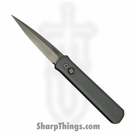 ProTech – 921-Satin-Grey – Godfather – Automatic Knife – 154CM Satin Spear Point – 6061-T6 Aluminum – Grey