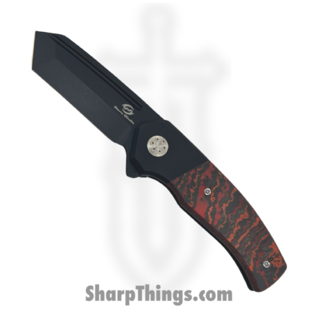 Beans Blades – BB-MWF-MARS – Mini Warrior  – Folding Knife – M390 Coated Tanto – Fat Carbon Mars Valley Cross Cut – Black|Red|Orange