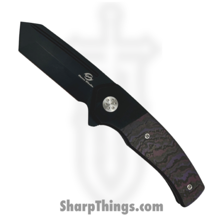 Beans Blades – BB-MWF-PH – Mini Warrior  – Folding Knife – M390 Coated Tanto – Fat Carbon Purple Haze Cross Cut  – Purple|Black