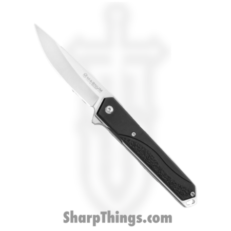 Boker Magnum – BOM01RY322 – Japanese Iris – Folding Knife – 440A Satin Drop Point – Aluminum – Black