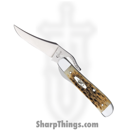 Case Knives – CA260 – Russlock – Folding Knife – Tru-Sharp Surgical Steel Polished Russlock Clip – Amber Bone – Brown