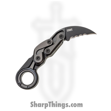 CRKT – CR4040V – Provoke Kinematic with Veff Serrations – Folding Knife – D2 Black TiNi Hawkbill – 6061-T6 Aluminum – Black