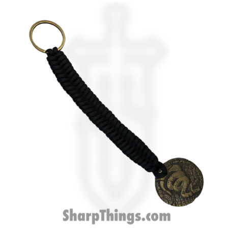 Full Heart Forge – FHF-WK-SB – Weighted Keychain “Snake Bite” – Brass – Paracord – Brass, Black