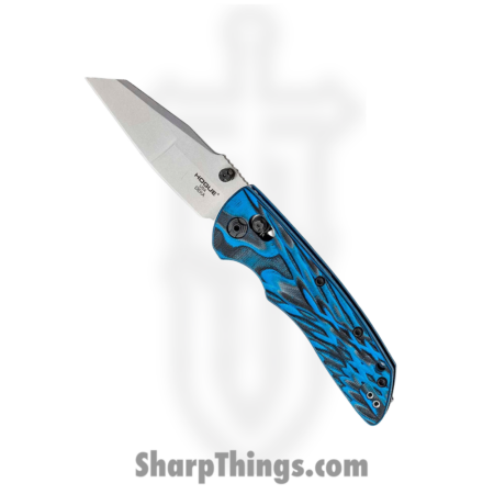 Hogue Knives – HO24263 – Deka – Folding Knife – CPM-20CV Stonewash Modified Wharncliffe – G-Mascus Lava G10 Scales – Blue