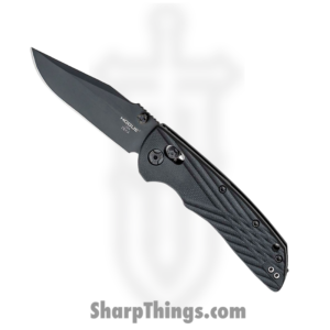 Hogue Knives – HO24276 – Deka – Folding Knife – CPM-20CV Black Cerakote Clip Point – G10 – Black