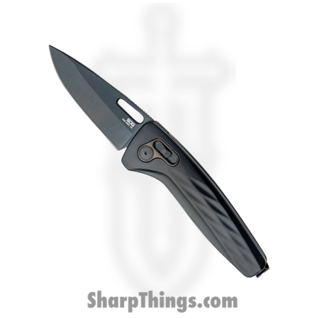 SOG – SOG12730357 – One-Zero – Folding Knife – CPM-S35VN Two-Tone Black TiNi Drop Point – Aluminum – Black