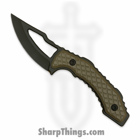SkyRaider Knives – SRK1-SKN-OD-DCT – SRK1 Skinner – Fixed Blade Knife – A2 – OD Green Coated – Swept Point – Coyote Tan Diamond Scales