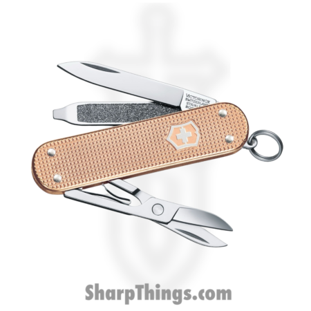 Victorinox – VN06221202G – Classic SD – Folding Knife – Stainless Polished Multi – Alox – Fresh Peach