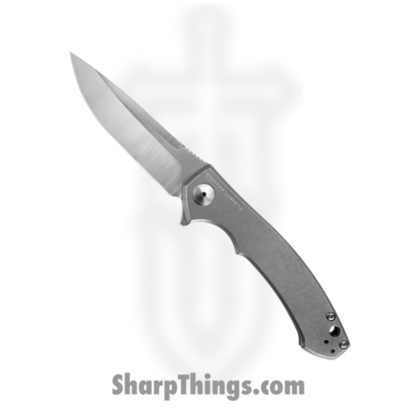 Zero Tolerance – ZT0450 – Small Sinkevich – Folding Knife – CPM S35VN Stonewash Drop Point – Titanium – Silver