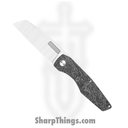 Vero Engineering – 040224B – Axon Liner Lock – Folding Knife – M390 Satin Sheepsfoot – Marbled Carbon Fiber – Black