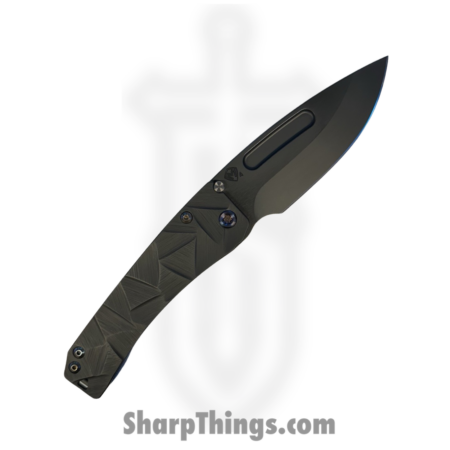 Medford Knife and Tool – 040424A – Slim Midi LH – Folding Knife – S45VN DLC Drop Point – Titanium “Stained Glass” – Black