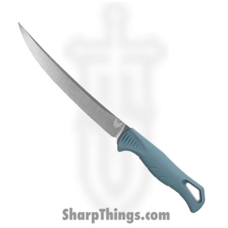 Benchmade – 18010 – Fishcrafter 7″ – Fixed Blade Knife – CPM MagnaCut Stonewash Trailing Point – Santoprene – Depth Blue