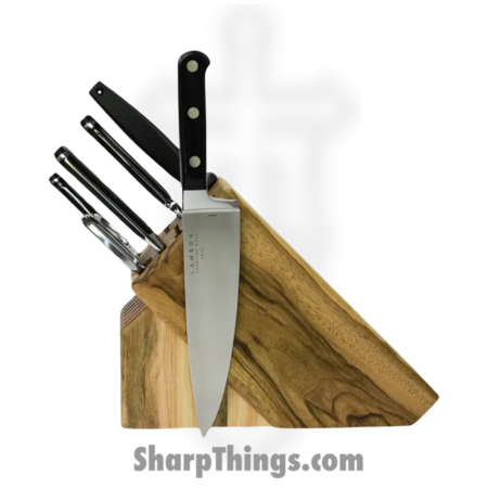 Lamson – 39289 – 7 Piece Premier Forged Knife Natural Walnut Block Set – 4116 Polished – G10 – Midnight Black