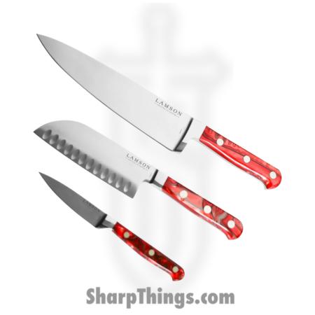 Lamson – 59973 – 3-Piece Premier Forged Cookâ€™s Set of Knives – 4116 Polished – Acrylic – Fire