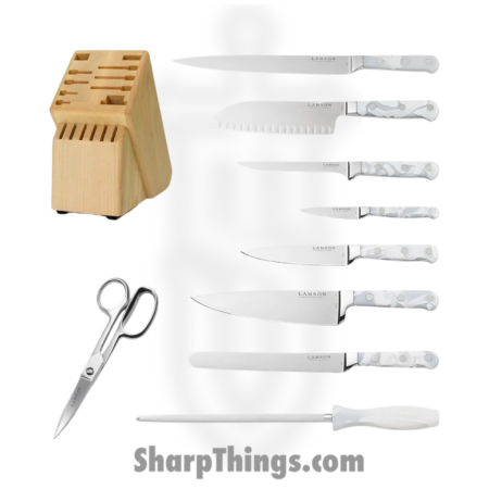 Lamson – 69984 – 10 Piece Premier Forged Knife Light Maple Block Set – 4116 Polished  – Acrylic – Ice