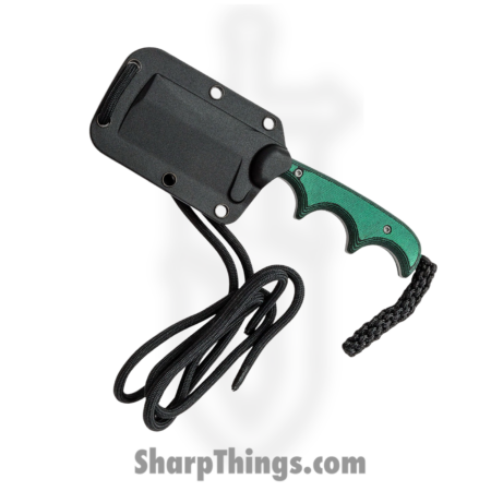 CRKT – 2383 – Minimalist Cleaver Neck Knife – Fixed Blade Knife – 5Cr15MoV Bead Blast Cleaver – Polished Resin Infused Fiber – Green