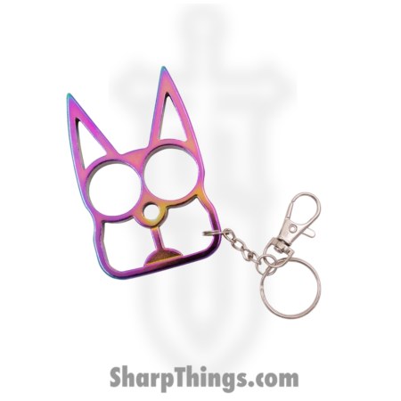 Misc – CT-009-RB – Cat Public Safety Keychain – Stainless Steel – Rainbow
