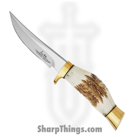 Gil Hibben – GH5126 – Whitetail Skinner – Fixed Blade Knife – 1.4116 German Steel Polished Trailing Point – Stag – White Brown