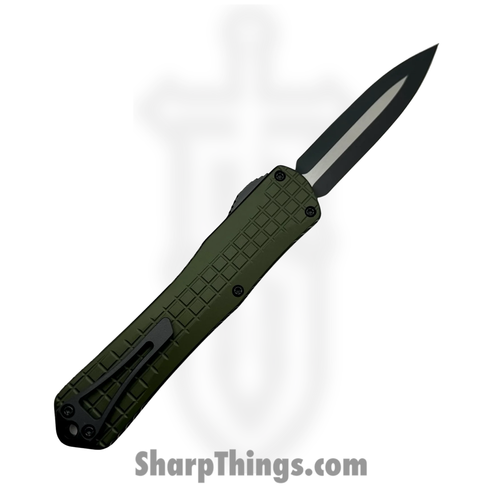 Heretic Knives - H032F-10A-GRN - Manticore X - OTF Auto - Magnacut Two Tone Black Dagger - Frag Aluminum - Green - Image 2