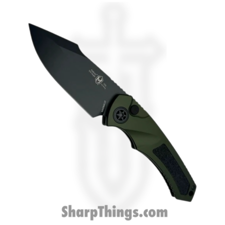 Heretic Knives – H048-4A-GRN – Pariah Tactical – Automatic Knife – Magnacut Black Drop Point – Aluminum – Green
