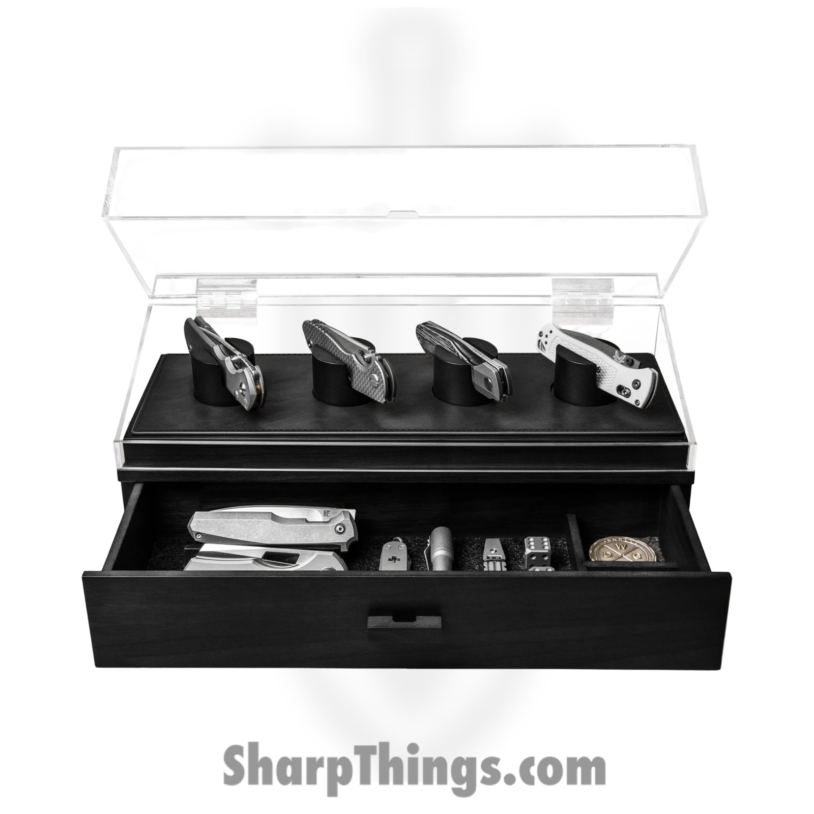 Holme & Hadfield - KDP-BK-824-1 - The Knife Deck Pro - Knife Showcase - Wood and Acrylic - Black