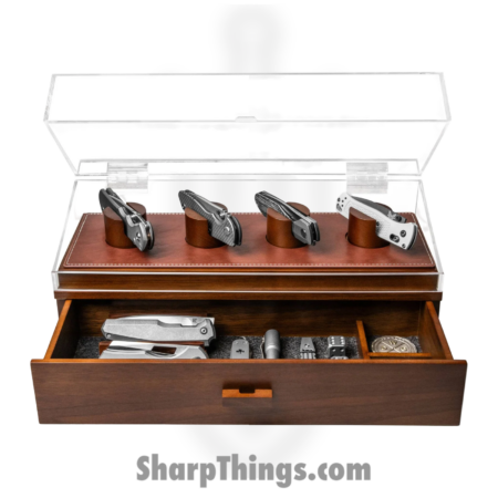 Holme & Hadfield – KDP-WT-817-1 – The Knife Deck Pro – Knife Showcase – Wood and Acrylic – Walnut