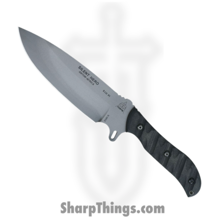TOPS – TPHERO03 – Silent Hero – Fixed Blade Knife – 1095 Carbon Coated Drop Point – Micarta – Gray