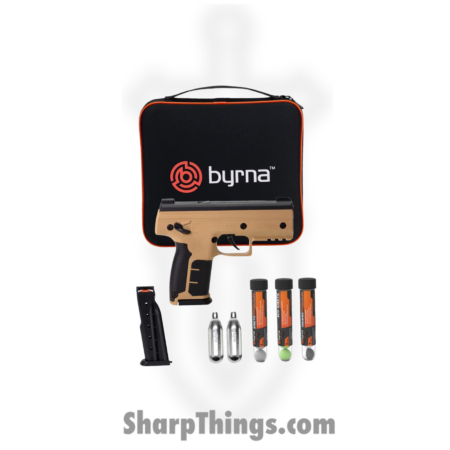 Byrna – SK68300_TAN_Kinetic – SD Kinetic Ball Launcher Kit – CA/NY Compliant – Tan