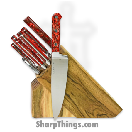 Lamson – 59983 – 7 Piece Premier Forged Knife Light Maple Block Set – 4116 Polished  – Acrylic – Fire
