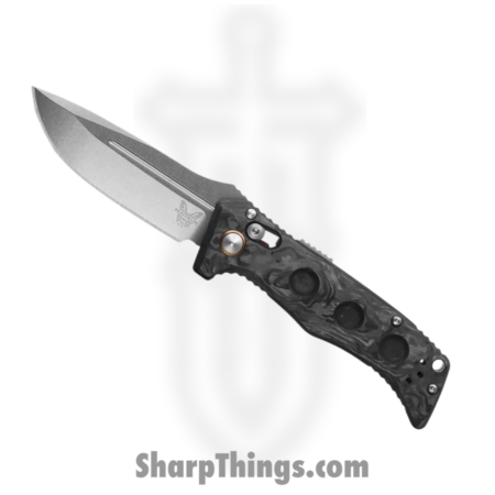 Benchmade – 2730-03 – Mini Auto Adamas – Automatic Knife – CPM-Magnacut Stonewash Drop Point – Carbon Fiber – Black
