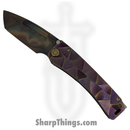 Medford Knife and Tool – MK0454VT-39A5-T1C1-BN – Marauder-H – Folding Knife – S45VN Vulcan Tanto – Titanium “Stained Glass” – Violet Bronze